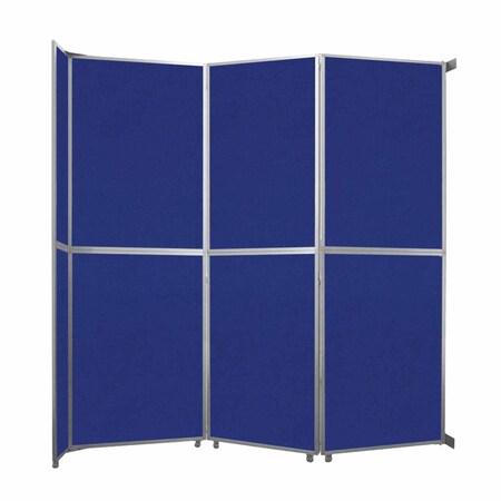 Versare Operable Wall Folding Room Divider 11'9" x 12'3" Royal Blue Fabric 1070305-2
